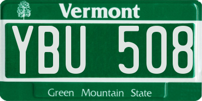 VT license plate YBU508