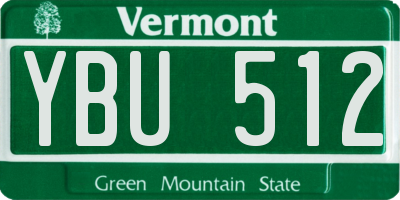 VT license plate YBU512