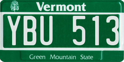VT license plate YBU513