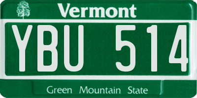 VT license plate YBU514