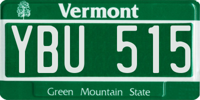 VT license plate YBU515