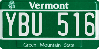VT license plate YBU516