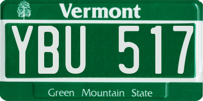 VT license plate YBU517