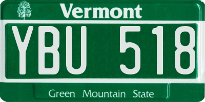 VT license plate YBU518