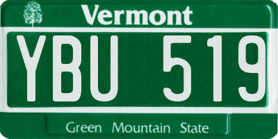 VT license plate YBU519