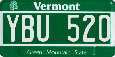 VT license plate YBU520