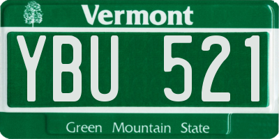 VT license plate YBU521