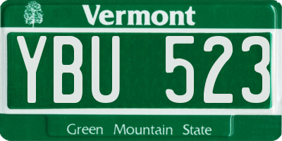VT license plate YBU523