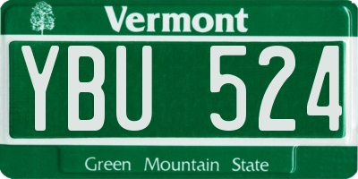 VT license plate YBU524