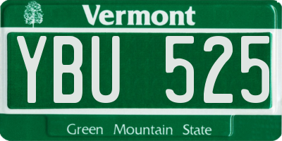 VT license plate YBU525