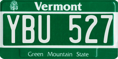 VT license plate YBU527