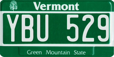 VT license plate YBU529