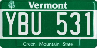 VT license plate YBU531