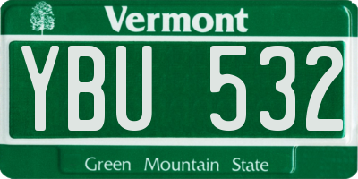 VT license plate YBU532