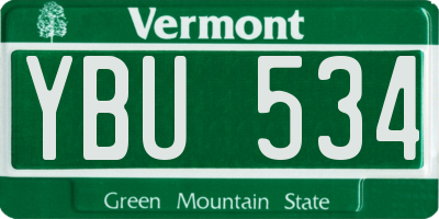 VT license plate YBU534