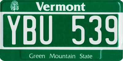 VT license plate YBU539
