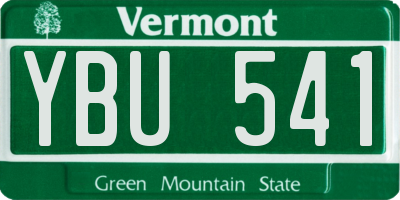 VT license plate YBU541