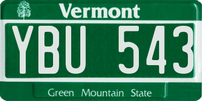 VT license plate YBU543