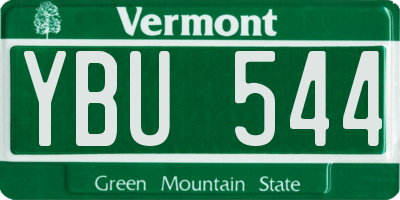VT license plate YBU544