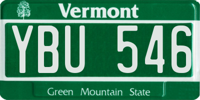 VT license plate YBU546