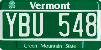 VT license plate YBU548