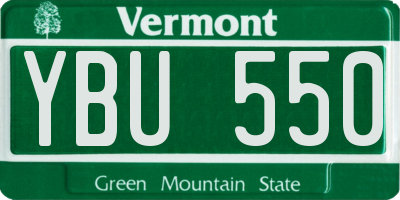 VT license plate YBU550