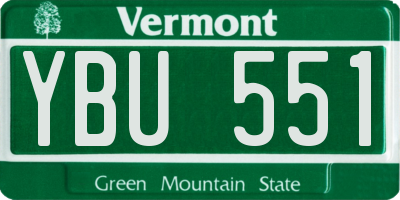 VT license plate YBU551