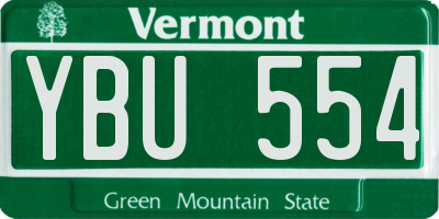 VT license plate YBU554