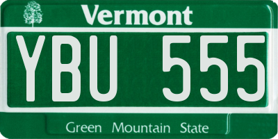 VT license plate YBU555