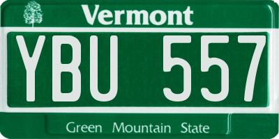 VT license plate YBU557