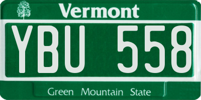 VT license plate YBU558