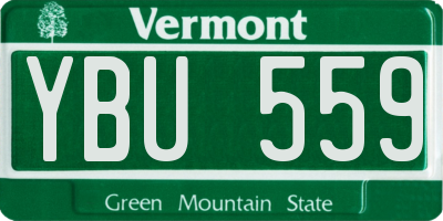 VT license plate YBU559