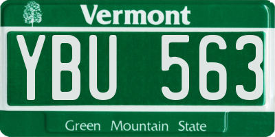 VT license plate YBU563