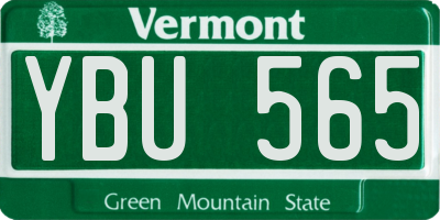 VT license plate YBU565