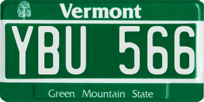 VT license plate YBU566