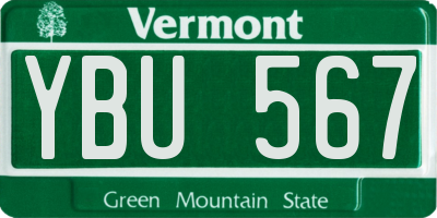VT license plate YBU567