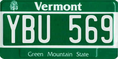 VT license plate YBU569