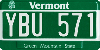 VT license plate YBU571