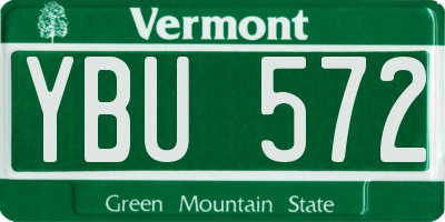 VT license plate YBU572