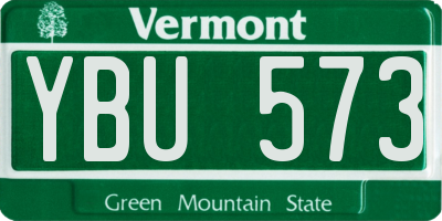 VT license plate YBU573