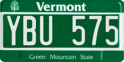 VT license plate YBU575