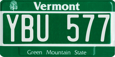 VT license plate YBU577