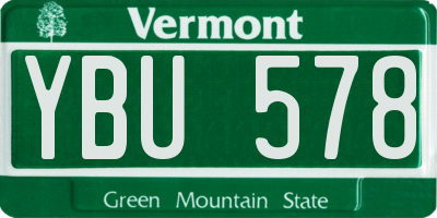 VT license plate YBU578