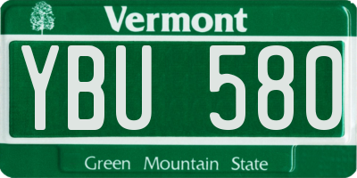 VT license plate YBU580