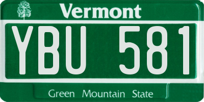 VT license plate YBU581