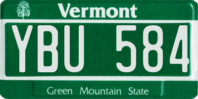 VT license plate YBU584