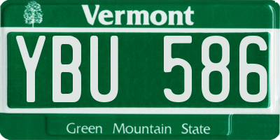 VT license plate YBU586