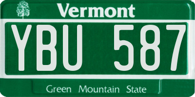 VT license plate YBU587