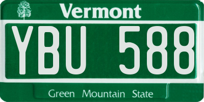VT license plate YBU588