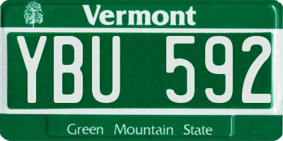 VT license plate YBU592